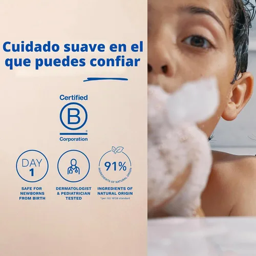 Vista 5 de Mustela Baño de burbujas multisensorial para bebés con aguacate natural, fórmula biodegradable, 6.76 onzas, el embalaje puede variar