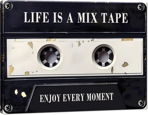 Vista 98 de Novatique Arte de Pared de Cinta de Casete Decoración de Sala de Música Póster Impreso Life Has No Rewind Casete Lienzo Arte de Pared Pósters