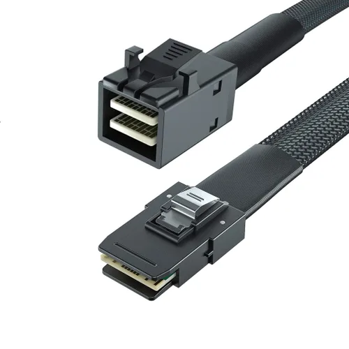 Vista 5 de H!Fiber.com Paquete de 2 cables internos Mini SAS SFF-8087 a SFF-8087, cable mini SAS interno de 1.6 ft, 36 pines, 6 Gbps, 100 ohmios