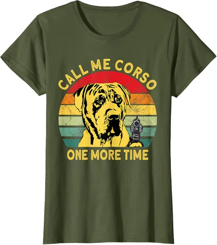 Vista 30 de Canary Dog Dad Call Me Corso Once More Perro Presa Canario Camiseta, Negro