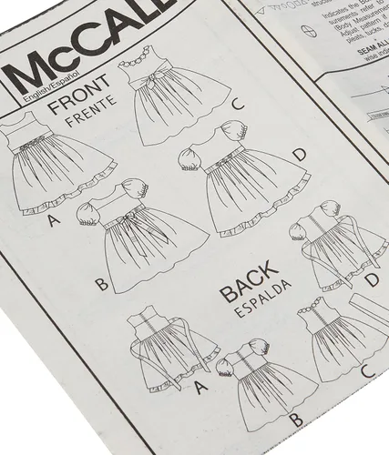 Vista 4 de McCall's Patterns M5793 Vestidos forrados para niños/niñas, talla CDD (2-3-4-5)