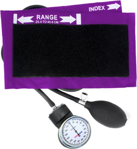 Vista 8 de Dixie EMS tensiómetro aneroide de lujo con mango para la presión arterial., Negro, 1, 1