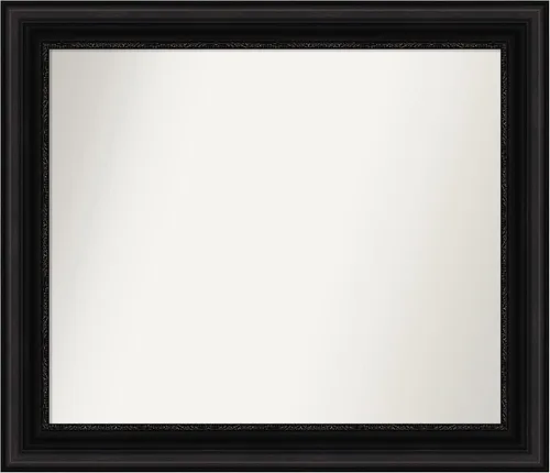 Vista 132 de Amanti Art Espejo personalizado, espejo de baño negro puente, espejo de pared o espejo de tocador de baño sobre el fregadero (26 x 26 pulgadas)