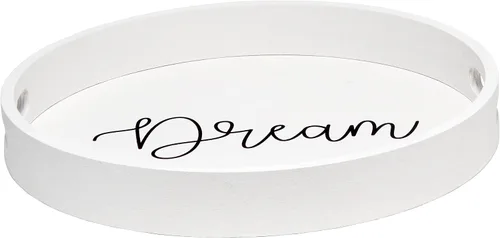 Vista 36 de Elegant Designs HG2013-GBL Bandeja de Servir Redonda de Madera Decorativa de Navidad de 13.75'' con Asas, Verde Believe Lavado verde "Believe