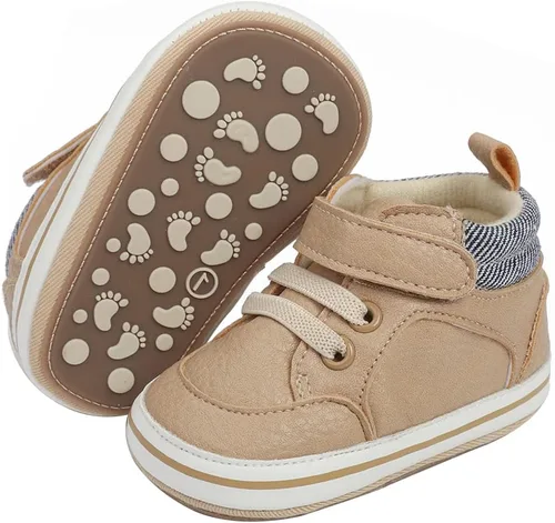 Vista 39 de COSANKIM Zapatos deportivos para bebé niño y niña, zapatos de tobillo altos, antideslizantes, suela suave, zapatos de cuna para niños pequeños