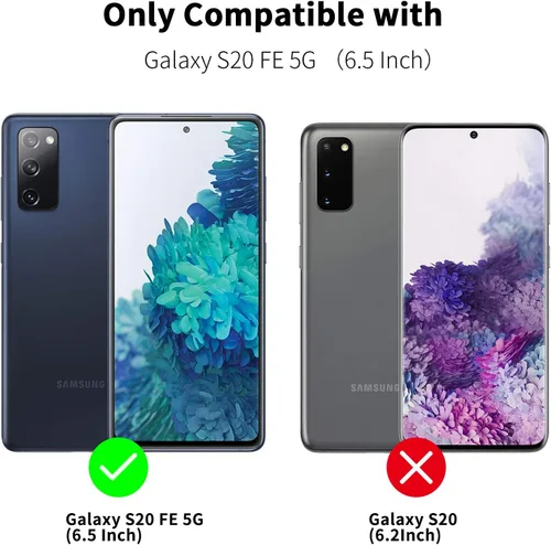 Vista 2 de COOYA Funda para Samsung Galaxy S20 FE 5G - Funda tipo cartera con tarjetero, piel sintética de alta calidad, cierre magnético, funda protectora