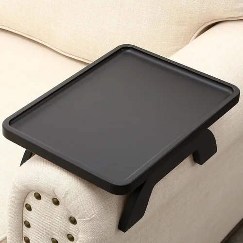 Vista 10 de SINWANT Mesa de Brazo para Sofá, Bandeja de Reposabrazos de Madera de Acacia para Sofá, 13.78" Bandejas Plegables de Reposabrazos de Sofá