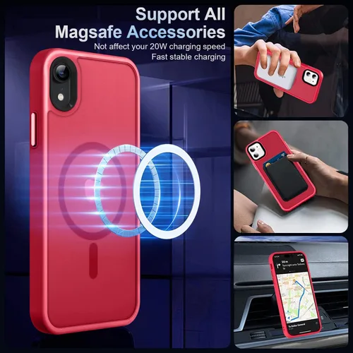 Vista 528 de MOCCA - Funda magnética resistente para iPhone XR de 6.1 pulgadas, compatible con MagSafe, funda con protección contra caídas de grado militar