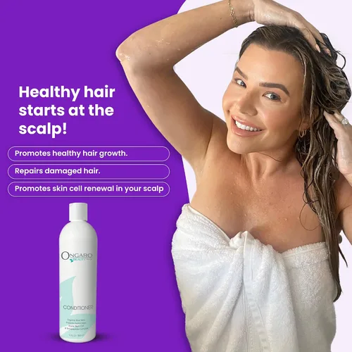 Vista 3 de Ongaro Beauty Acondicionador orgánico para el cabello para hombres y mujeres, acondicionador hidratante hidratante con aloe vera, vitamina E