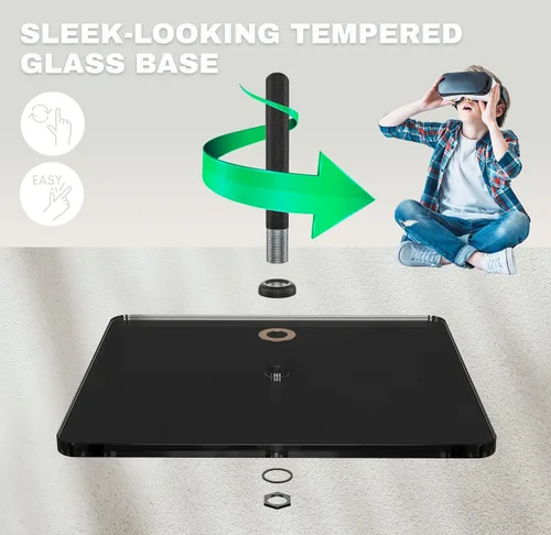 Vista 6 de Skywin VR Stand and Hidden Cable Set Compatible with HTC Vive Index Base Station - Tempered Glass HTC Vive Stand and Cable Set for Vive and Rift