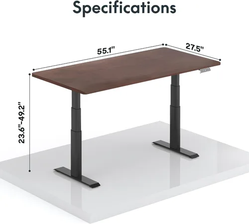 Vista 3 de FLEXISPOT E8 Premium North American - Escritorio de pie de nogal negro