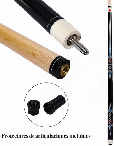 Vista 4 de Palo de billar profesional con estuche rígido de madera dura de arce canadiense profesional de billar de 58 pulgadas, juego de palos de piscina de 2