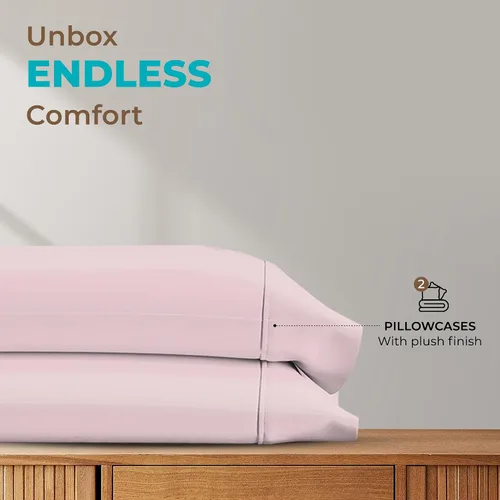 Vista 3 de THREAD SPREAD Fundas de Almohada Tamaño Queen Juego de 2 - Densidad de 800 Hilos 100% Algodón Egipcio Fundas de Almohada Tamaño Estándar, Suaves
