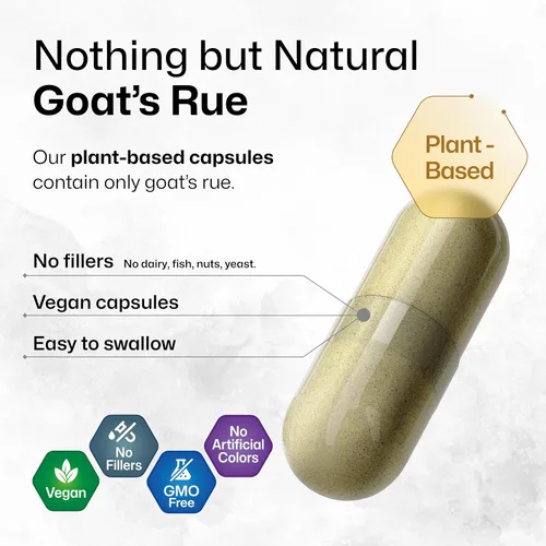 Vista 4 de BIO KRAUTER® Goats Rue for Breastfeeding - Suplemento de lactancia vegano puro - Goat's Rue 100 cápsulas 1200 mg por porción - Suplementos naturales