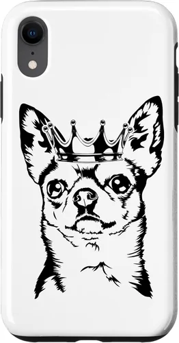 Vista 8 de Funda divertida para iPhone 14 con diseño de Chihuahua orgulloso con corona perro mamá perro