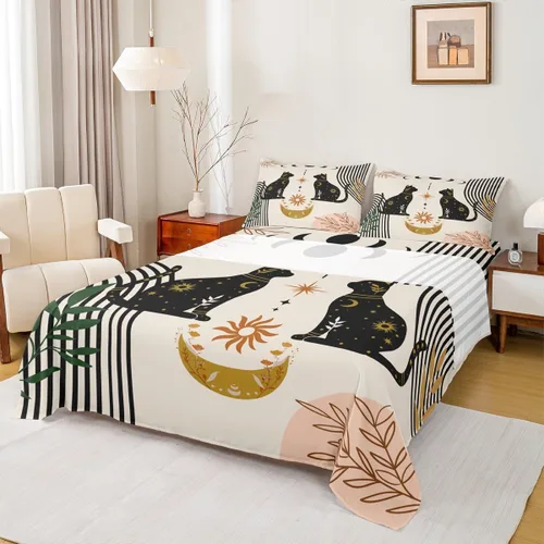 Vista 19 de Juego de sábanas para niños estilo vaquero occidental tamaño individual, juego de ropa de cama con diseño geométrico de cactus, decoración