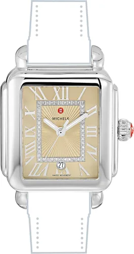 Vista 2 de MICHELE Reloj negro de cuarzo suizo con pantalla analógica MW06T00A0114 para mujer, Beige, Classic