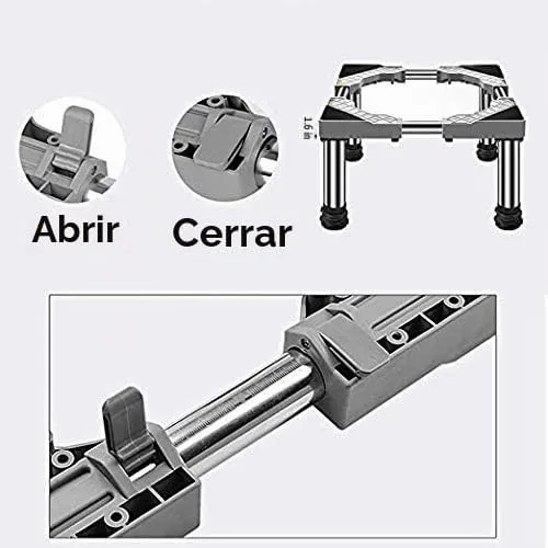 Vista 4 de Base de soporte para lavadora para nevera, estante alto, multifuncional, ajustable, soporte para lavadora y secadora, longitud de pedestal