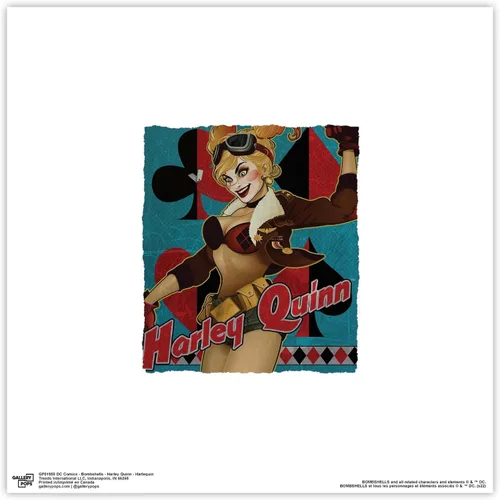 Vista 10 de Trends International Gallery Pops DC Comics Bombshells - Harley Quinn - Póster de pared de Arlequín, 12 x 12 pulgadas, versión enmarcada en negro