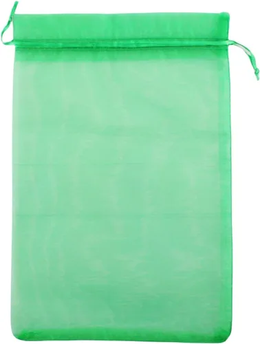 Vista 17 de 8 x 12 pulgadas 100 piezas bolsas con cordón de tela de organza bolsa de regalo de joyería bolsa de caramelo favores de boda B231 (verde manzana)