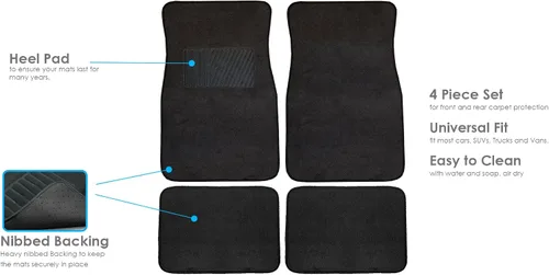 Vista 6 de Set completo de funda de asiento FH Group, Negro