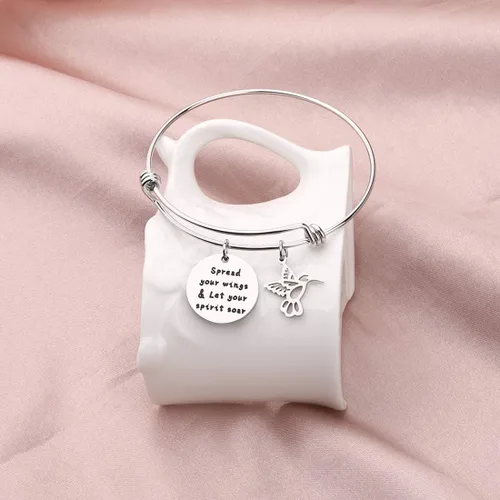 Vista 4 de HOLLP - Pulsera de abalorios para amantes de los pájaros y los pájaros, para extender tus alas y dejar que tu espíritu se despierte