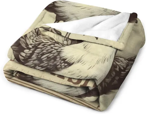 Vista 14 de Manta de microfibra suave y acogedora con diseño de gallo rústico en blanco y negro, suave y acogedora manta de microfibra para sofá, cama, oficina