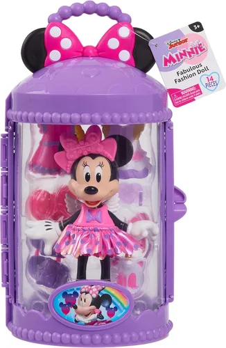 Vista 6 de Disney Junior Minnie Mouse Fabulous Fashion Doll Unicorn Fantasy, 14 piezas, juego de simulación, juguetes para niños de 3 años en adelante de Just