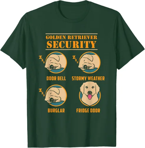 Vista 63 de Camisa Golden Retriever de seguridad Golden Retriever para perro divertido, Negro, S