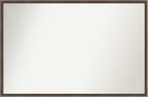Vista 22 de Amanti Art Brown Bathroom Mirror for Over Sink, 21x33 Custom Made Hardwood Wedge Mocha Rectangle Vanity Mirror, Large Modern Wood Frame, Hangs