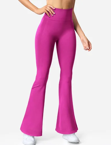 Vista 5 de YEOREO Leggings acampanados para mujer, con control de abdomen, cintura alta, corte de bota, pantalones de yoga, pantalones de entrenamiento