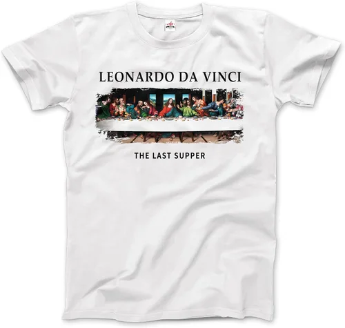 Vista 4 de Productos Leonardo Da Vinci - The Last Supper Camiseta de arte (Adultos, Niños, Manga Corta y Larga) Negro
