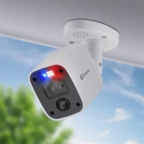 Vista 2 de Swann Luz intermitente cuadrada 4K reemplazo/añadir en la cámara de seguridad SWPRO-4KRQ estilo policía luces intermitentes