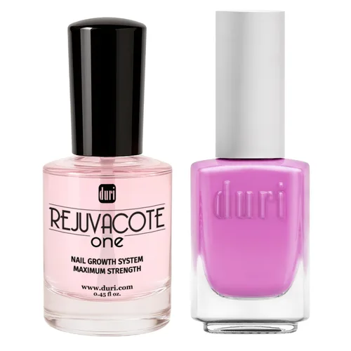 Vista 12 de Duri Rejuvacote - 1 sistema de crecimiento de uñas + paquete de esmalte de uñas 791 Berry Margarita Neon Purple – Fortalecedor de uñas y dúo