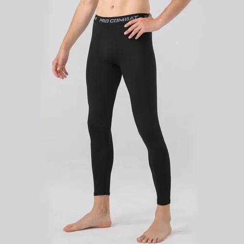 Vista 4 de HYCOPROT Pantalones de compresión para hombre, pantalones ajustados atléticos, leggings de capa base para correr, entrenamiento, deportes, yoga
