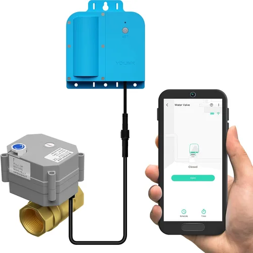 Vista 10 de YoLink Kit de controlador de válvula X3, válvula de bola motorizada de latón de 1/2 pulgada, LoRa largo alcance, litio de más de 10 años, D2D