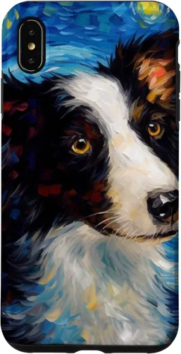 Vista 11 de iPhone 16 Border Collie Starry Night Van Gogh Border Collie Case