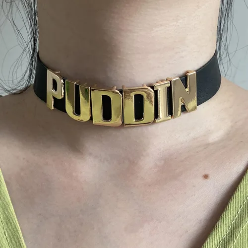 Vista 2 de YANCHUN Puddin Choker Necklace for Women Leather Spike Bracelet Halloween Costume Accessories