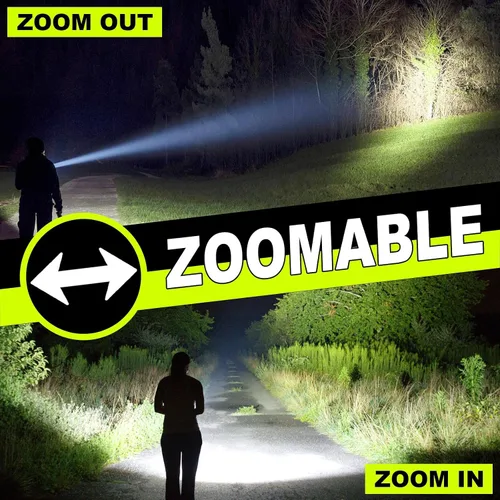 Vista 4 de iodoo Linterna recargable 3 en 1 de 5000 lúmenes, luz fuerte para exteriores de mazorca, haz de zoom de 5000 mAh, luz de flash LED con imán de falla