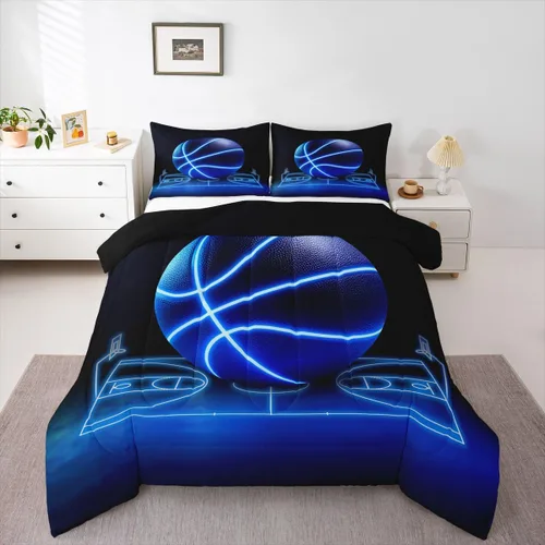 Vista 30 de Erosebridal Juego de edredón de béisbol tamaño individual, juegos de ropa de cama deportiva para niños, edredones y juegos de ropa de cama de nido