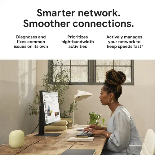 Vista 4 de Google Nest WiFi Pro - Wi-Fi 6E - Sistema Wi-Fi confiable para el hogar con velocidad rápida y cobertura para todo el hogar - WPS - Enrutador