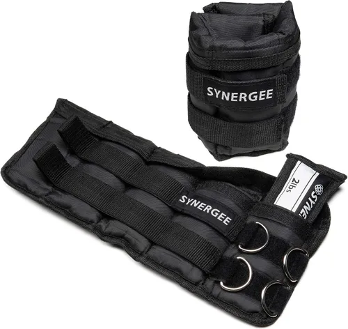 Vista 8 de Synergee Pesas ajustables para tobillo/muñeca de ajuste cómodo (juego de 2). Disponible en 5 libras, 10 libras y 20 libras. Talla única. a) 5 lbs