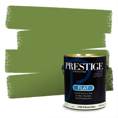 Vista 16 de Prestige Paints - Pintura exterior e imprimación en uno, 1 galón, plano, compatibilidad comparable con el color menta «Whipped Mint» de Behr