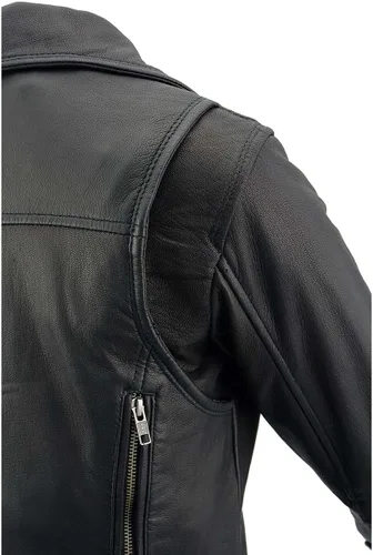 Vista 6 de Milwaukee Leather chamarra de piel con ventilación para motocicleta, para mujer