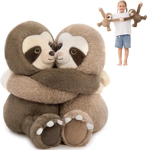 Vista 15 de MorisMos Dúo de Animales de Peluche de Leopardo, Congelables y Aptos para Microondas, Juguete de Leopardo de Brazos Largos para Abrazar, Almohadilla