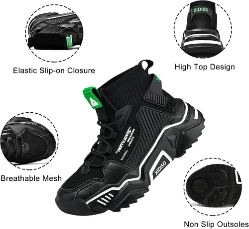 Vista 2 de SANNAX Zapatos deportivos de moda para hombre, zapatos para caminar, zapatos casuales de alta calidad para hombre