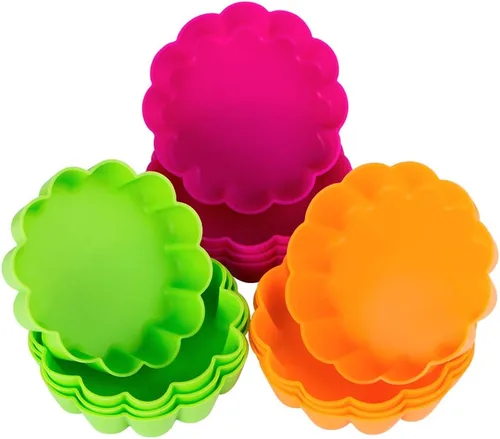 Vista 11 de Webake 36 piezas de silicona de platino Puto Molder filipino de tamaño pequeño, 2.2 pulgadas reutilizable Kutsinta para vaporera, taza de repuesto