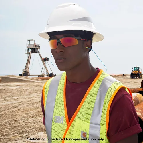 Vista 7 de 3M Hard Hat SecureFit H-800 Series Casco de seguridad estilo ala completa con sensor Uvicator, suspensión de trinquete de difusión de presión de 4