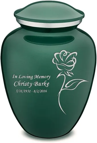 Vista 18 de Geturns Abraza pequeñas urnas de cremación de rosas personalizadas para cenizas humanas, urna funeraria negra para mujeres y hombres, 44 libras