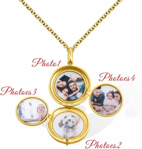 Vista 4 de Collar personalizado con medallón de fotos de 12 constelaciones que sostiene imágenes, joyería de plata esterlina, regalos para mujeres y niñas